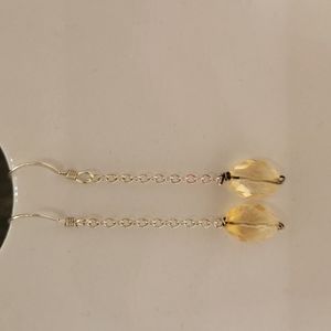 Sterling Silver Dangle Citrine Earrings